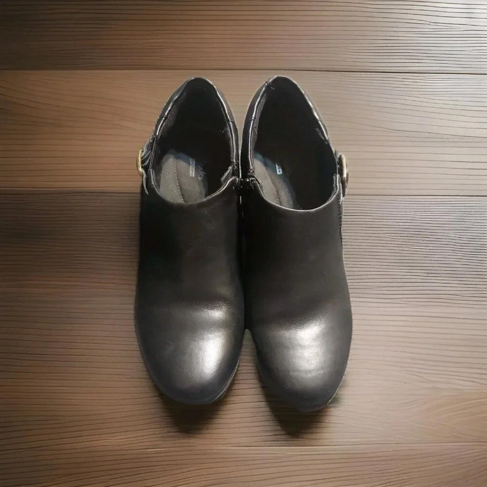 New Collection By Clarks‎ Gladys Ankle Boot For Women Sz 8.5M-black Winter